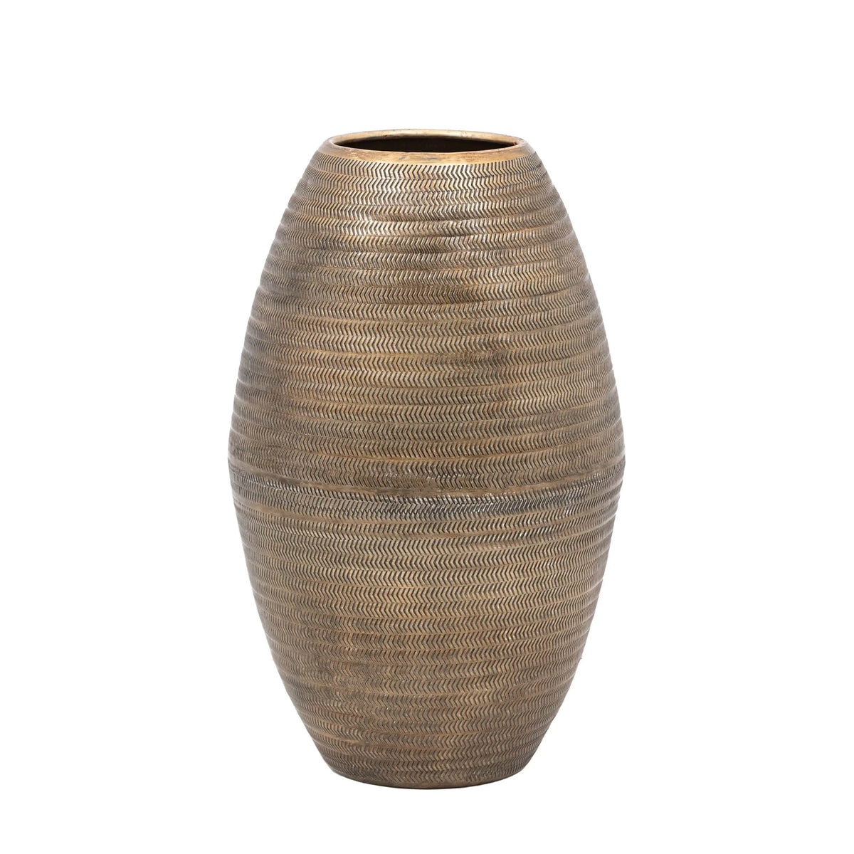 Bodhi Accessories Artistic Aluminium Tall Vase Arrow Antique Brass House of Isabella UK