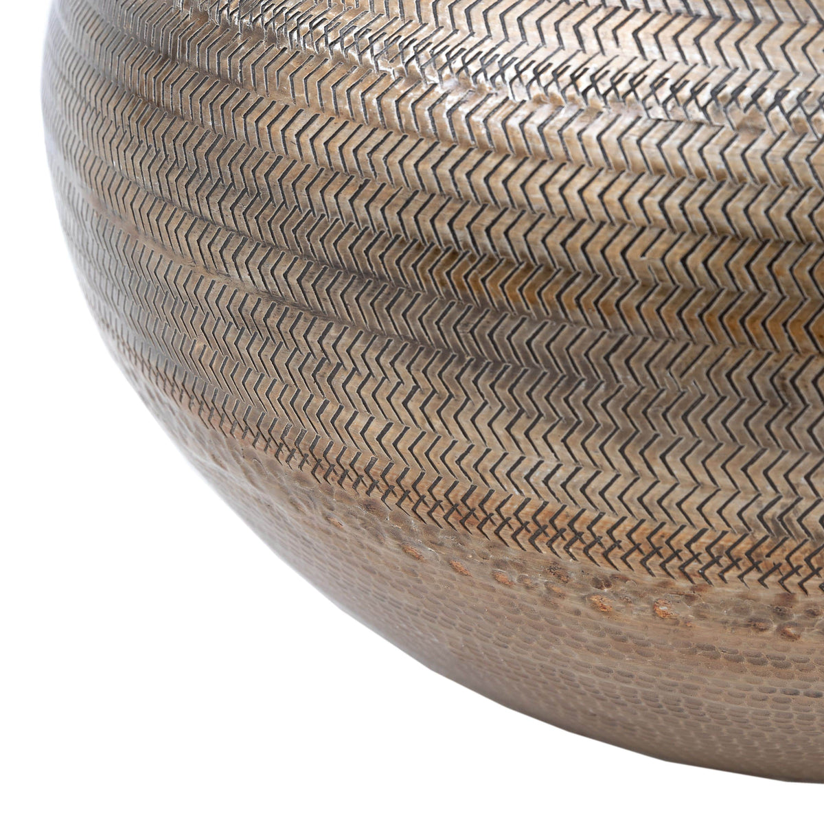 Bodhi Accessories Artistic Aluminium Wide Vase Arrow Antique Brass House of Isabella UK