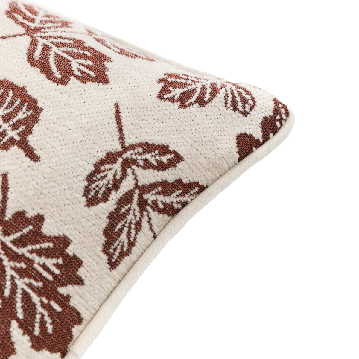 Bodhi Accessories Autumn Leaf Chenille Cushion Rust House of Isabella UK