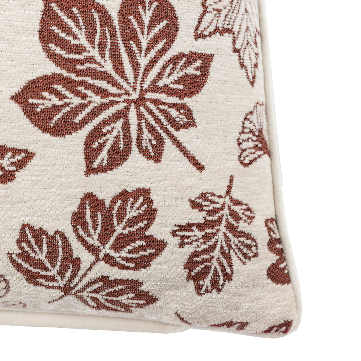 Bodhi Accessories Autumn Leaf Chenille Cushion Rust House of Isabella UK