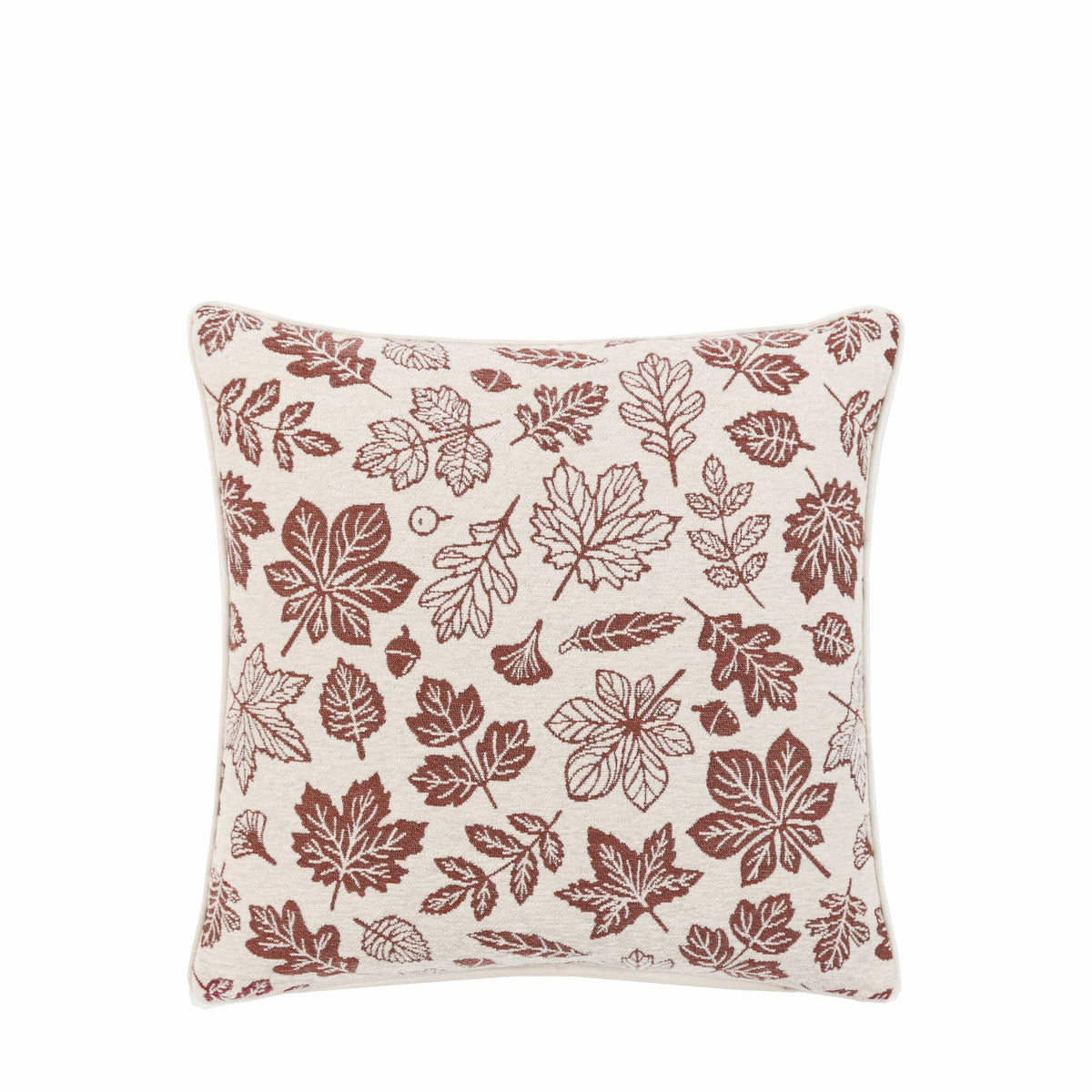 Bodhi Accessories Autumn Leaf Chenille Cushion Rust House of Isabella UK