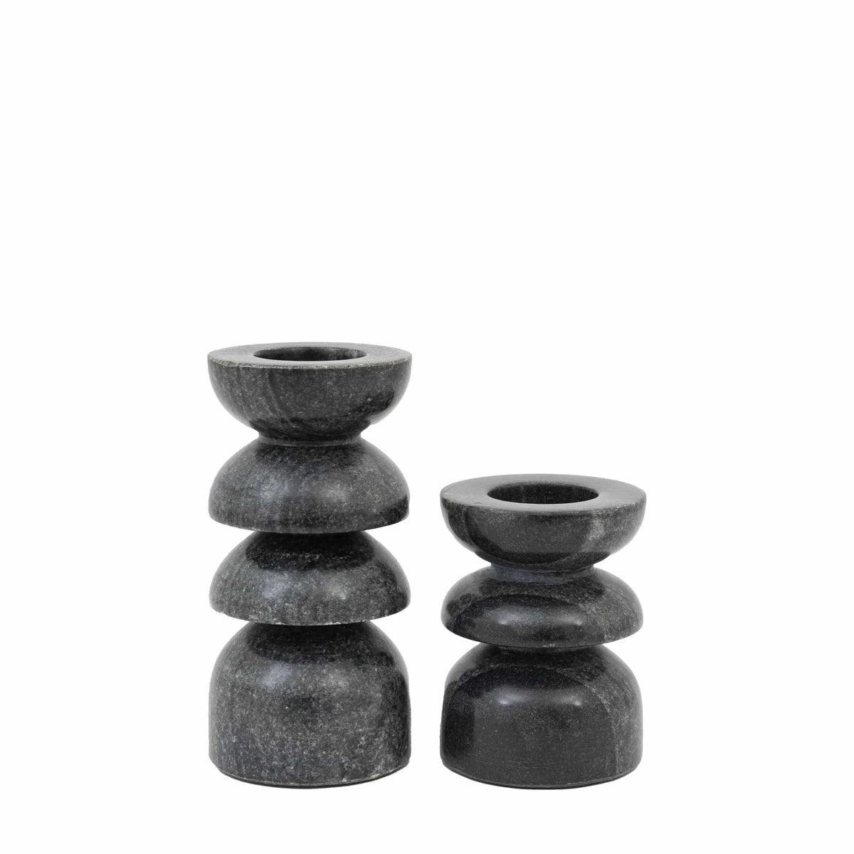 Bodhi Accessories Azuaga Marble Candlestick Grey Set of 2 House of Isabella UK