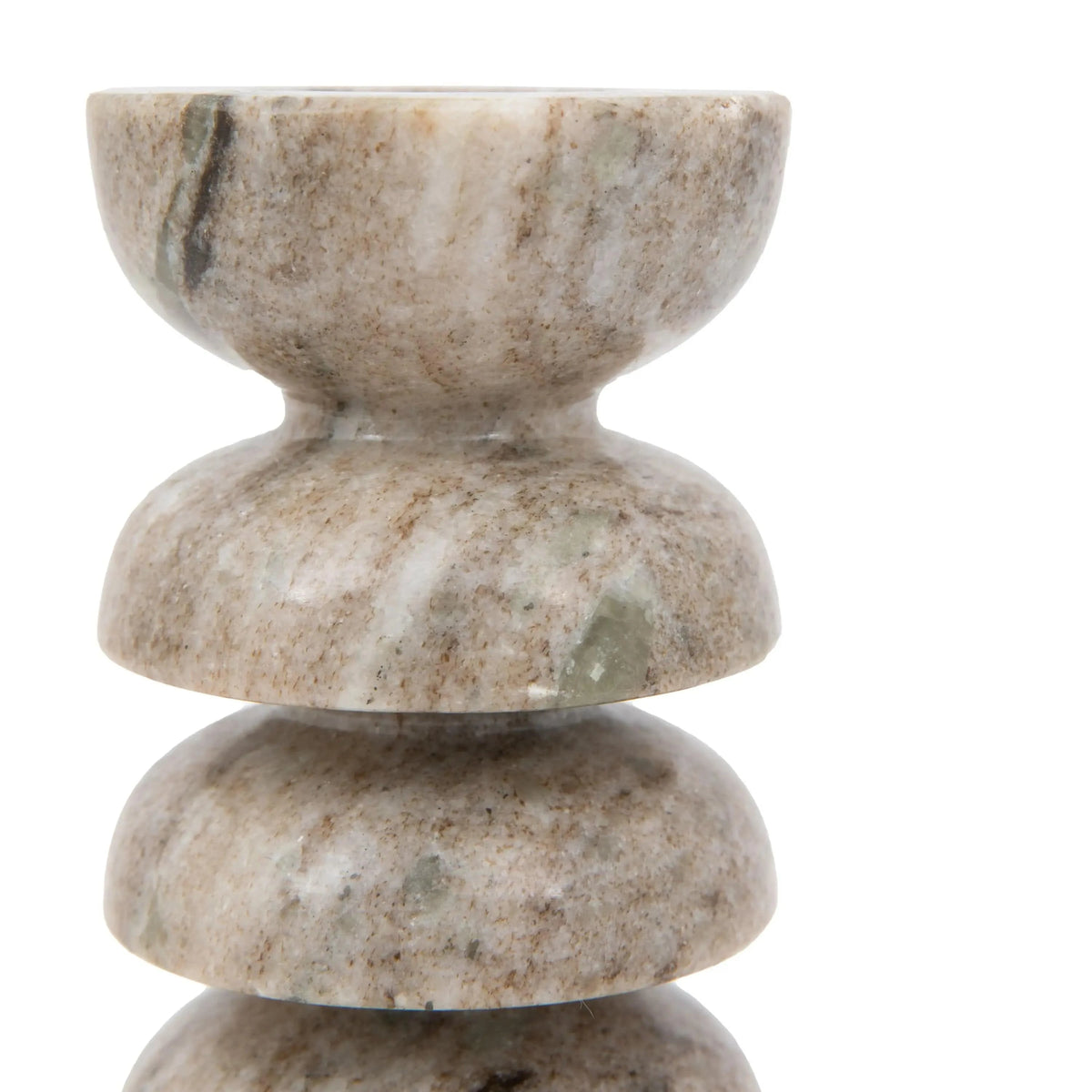 Bodhi Accessories Azuaga Marble Candlestick Sandstone Set of 2 House of Isabella UK