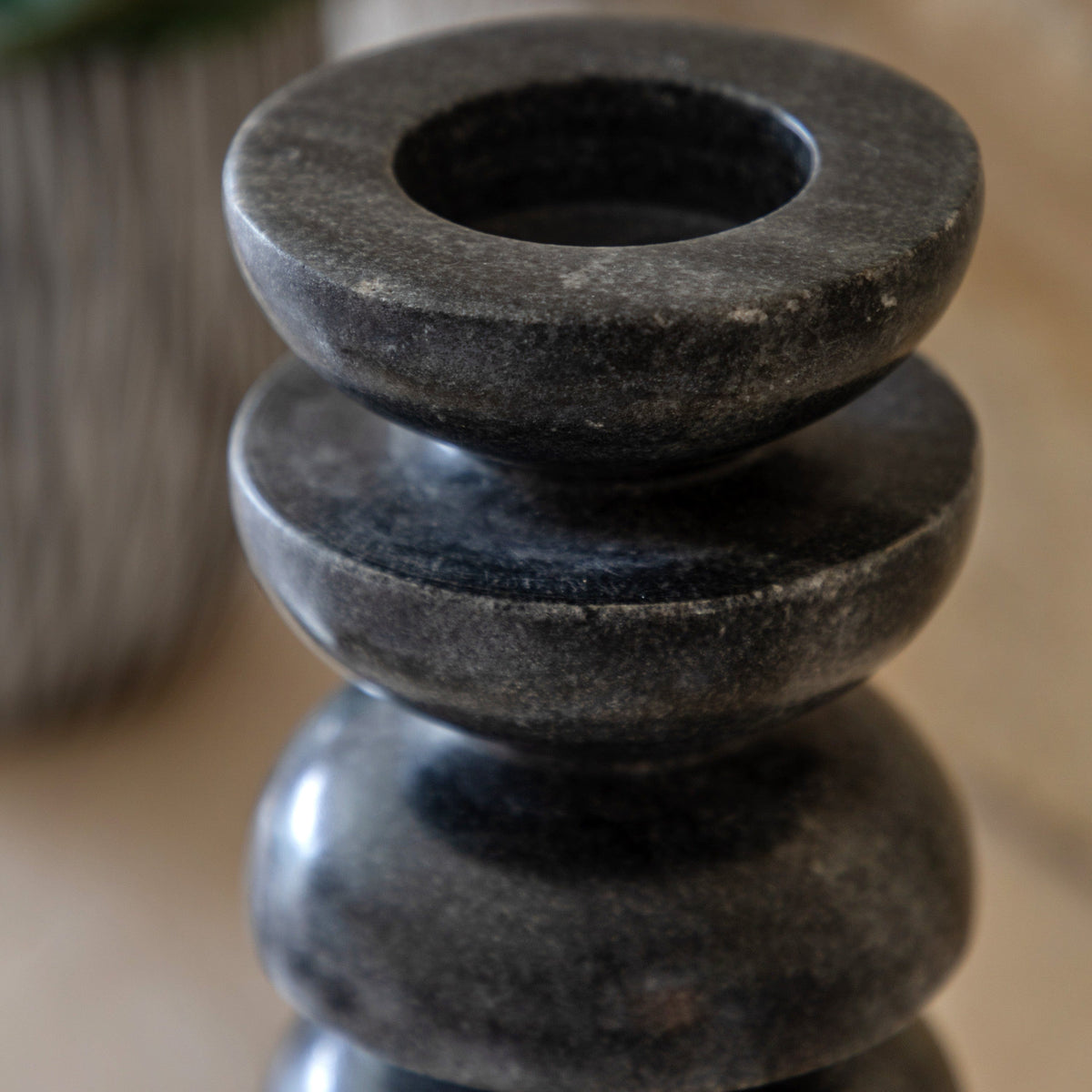 Bodhi Accessories Azuaga Marble Tealight Candlestick Grey House of Isabella UK