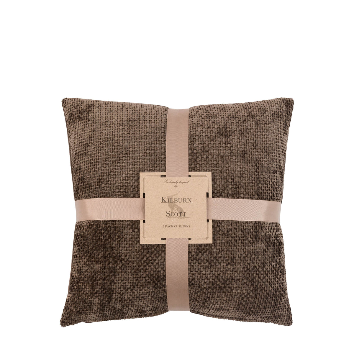 Bodhi Accessories Basketweave Cushion Chocolate 2pk House of Isabella UK