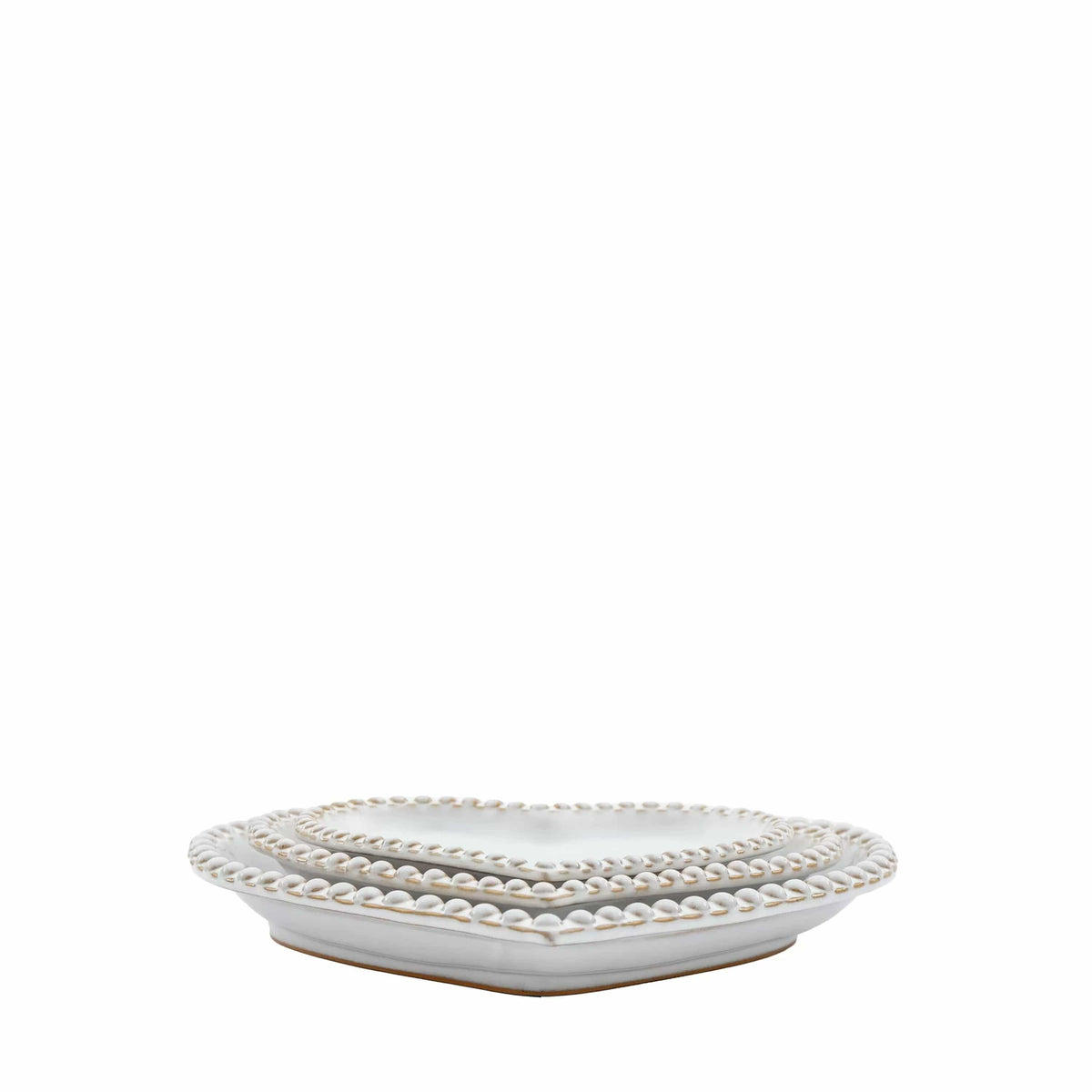 Beaded Heart Plate Set of 3.