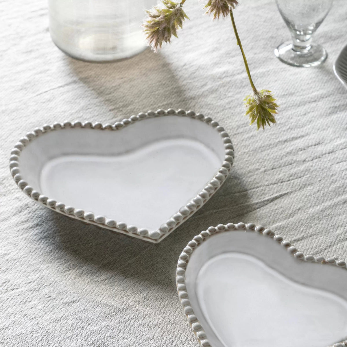 Beaded Heart Plate Set of 3.