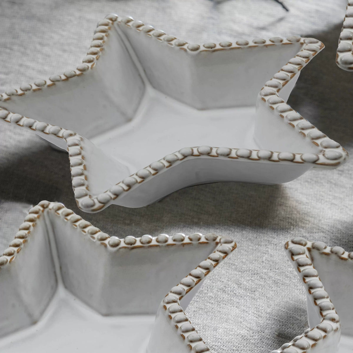 Beaded Star Plate Set of 3.