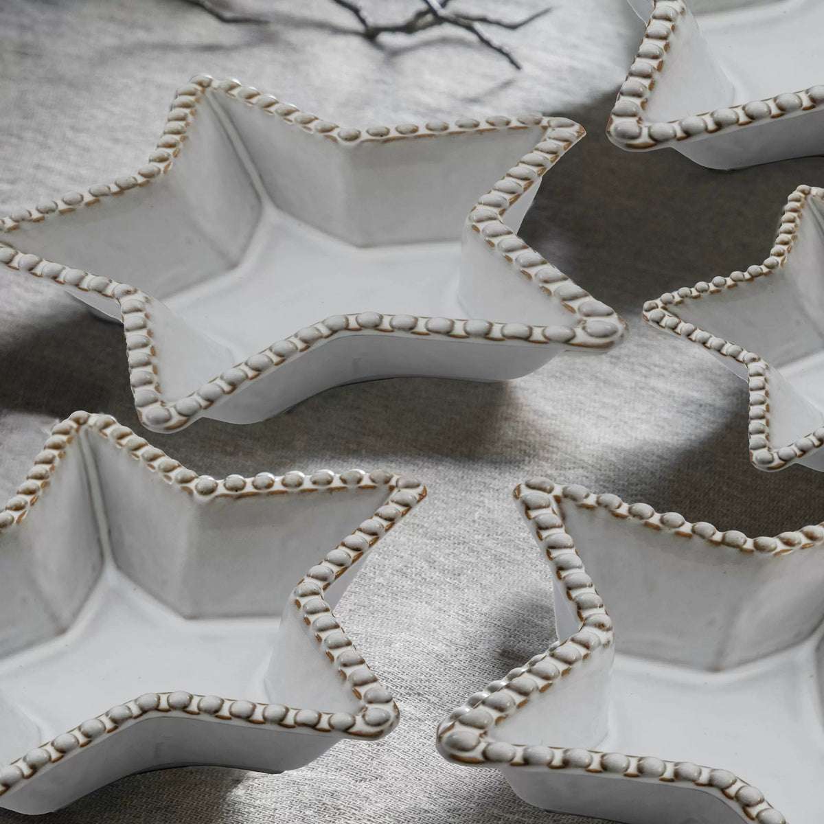 Beaded Star Plate Set of 3.