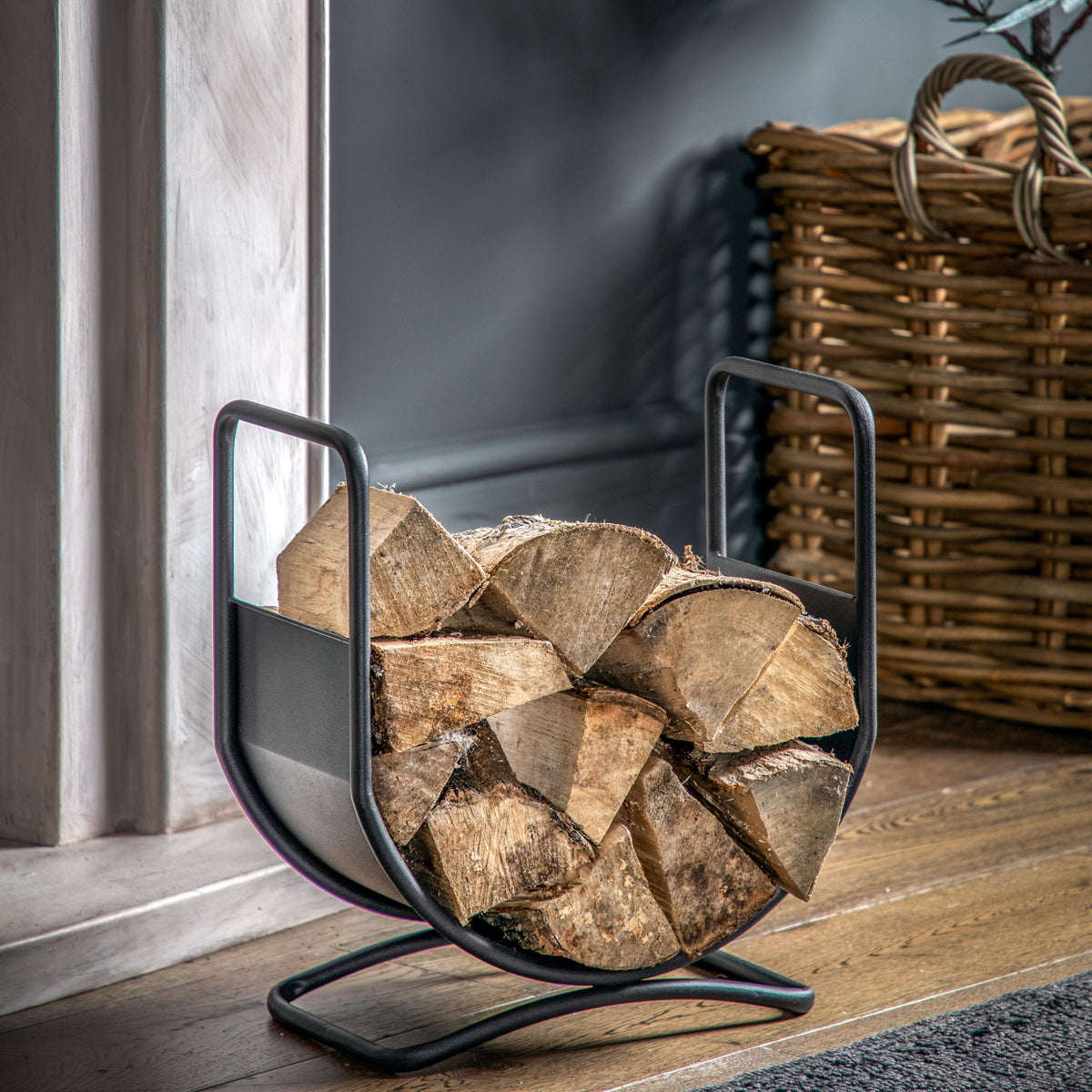 Beenham Log Basket Black.