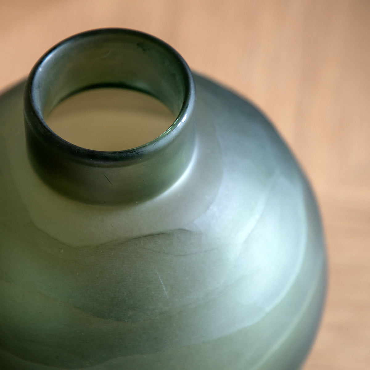 Bodhi Accessories Bevelled Glass Globe Vase Green Large House of Isabella UK