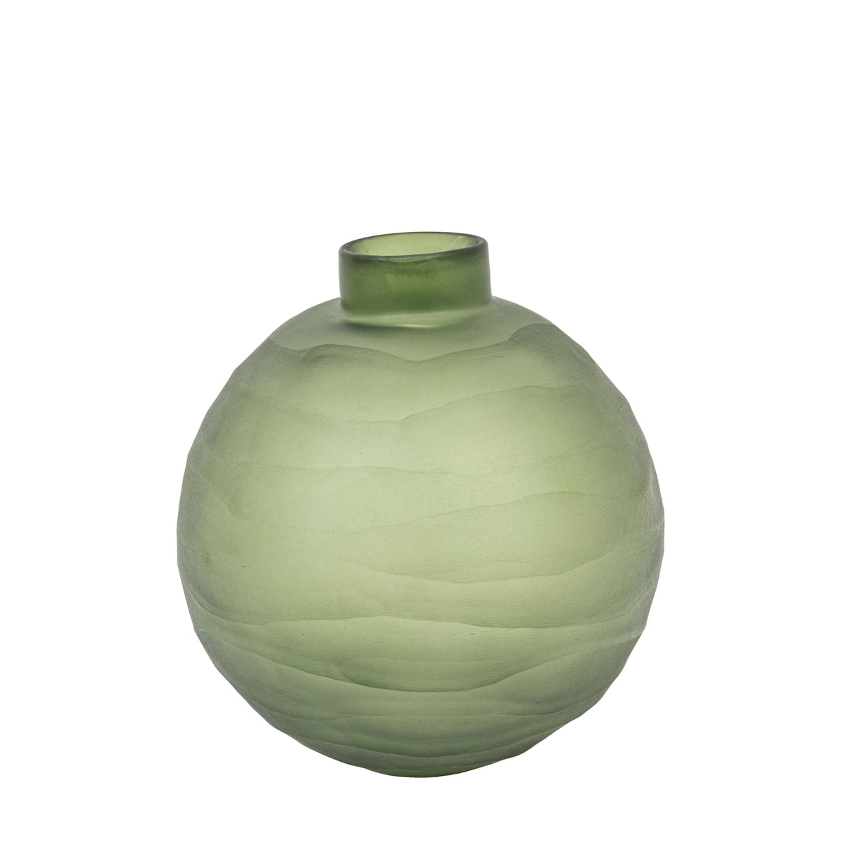 Bodhi Accessories Bevelled Glass Globe Vase Green Large House of Isabella UK