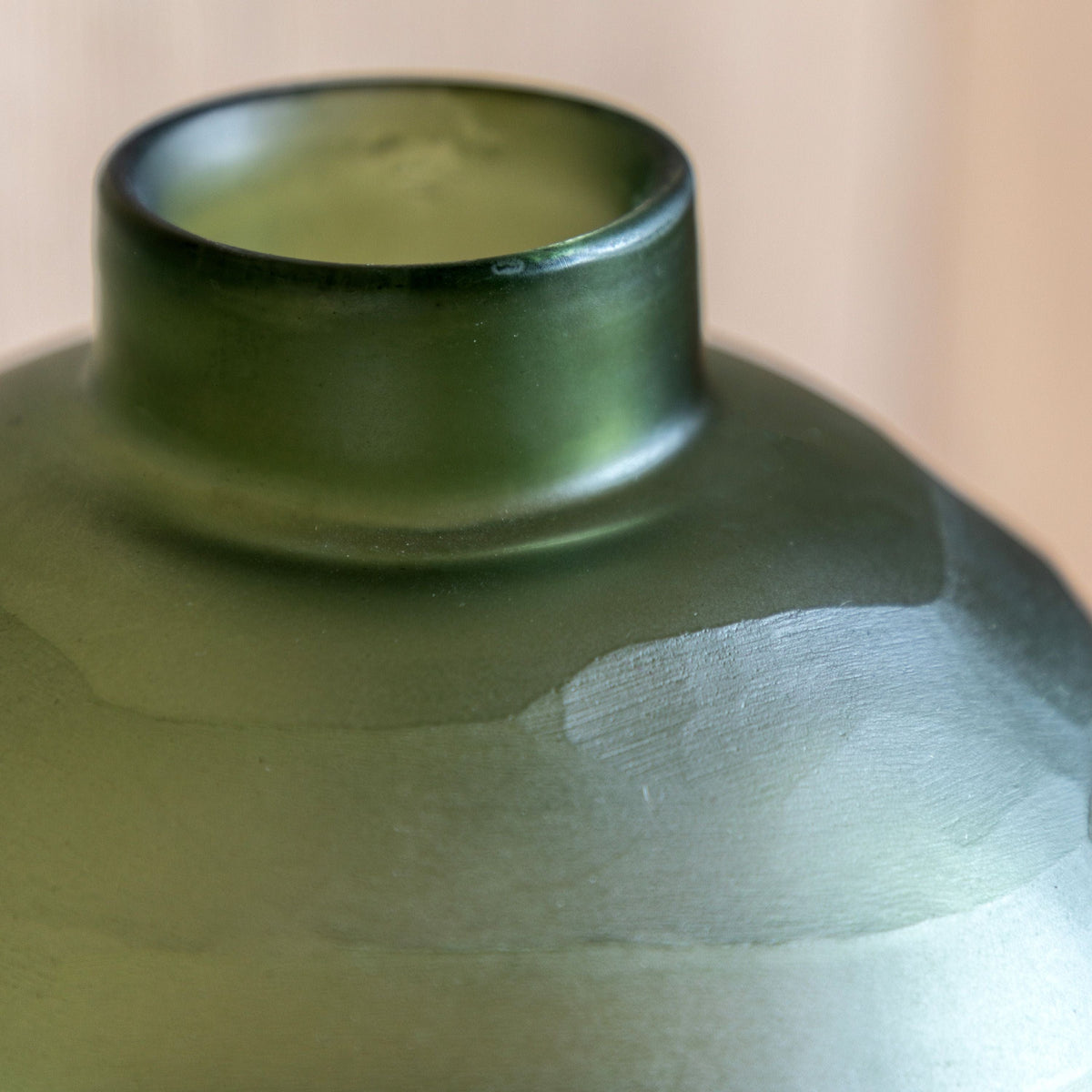 Bodhi Accessories Bevelled Glass Globe Vase Green Small House of Isabella UK