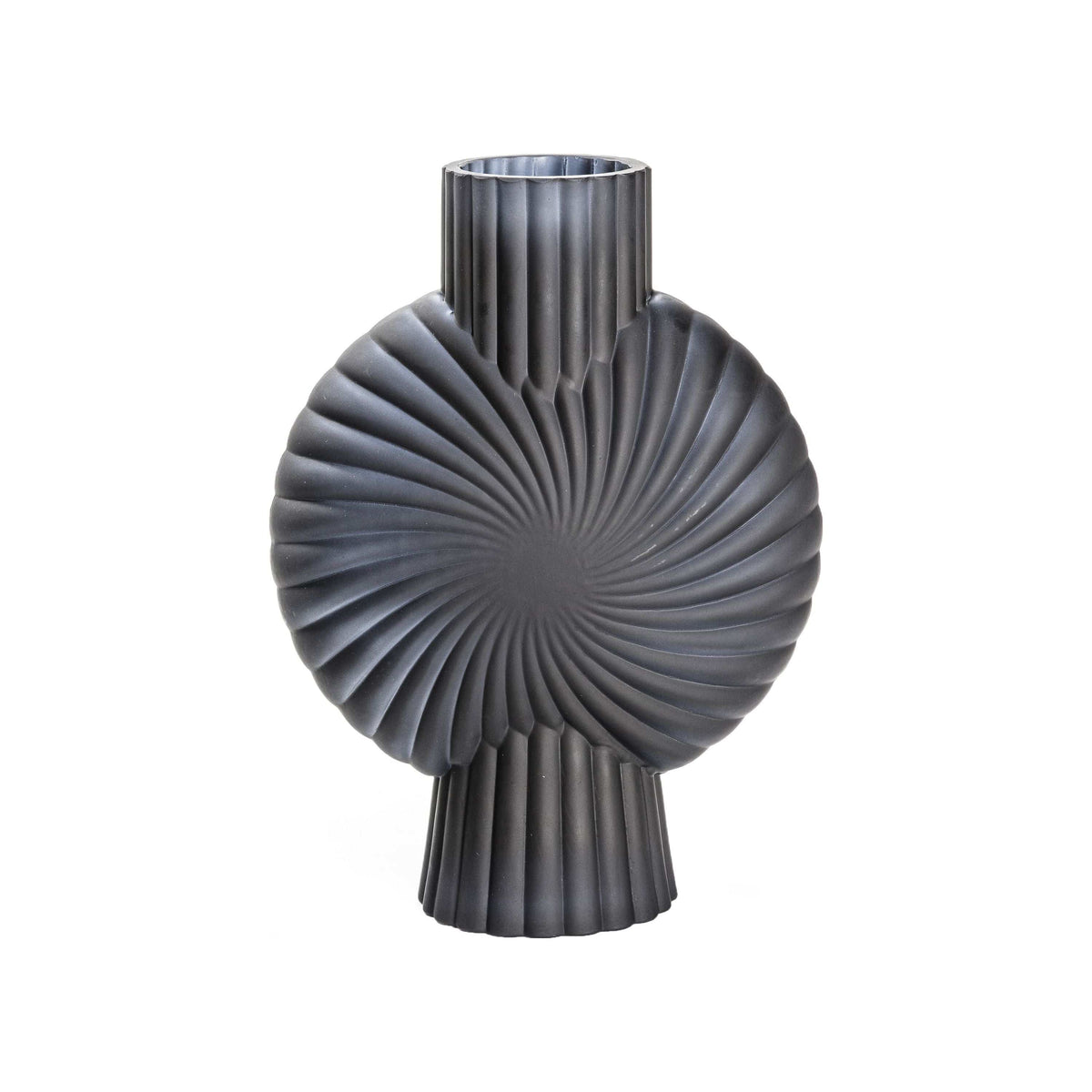 Bisham Vase Frosted Black Small.