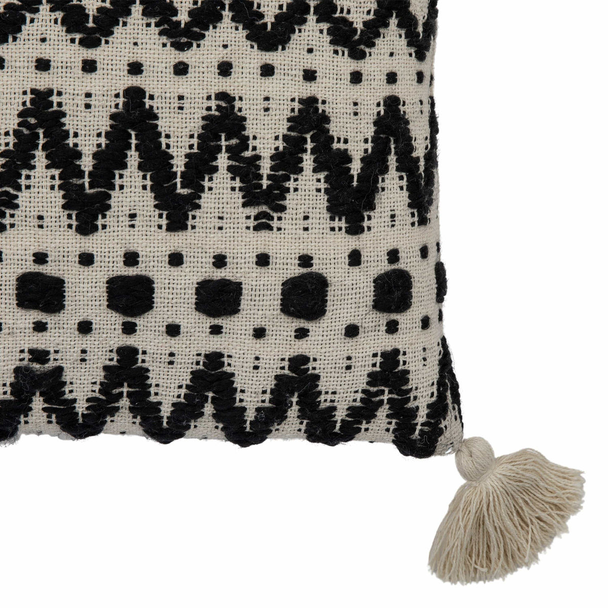 Black & Cream Tufted Cushion.