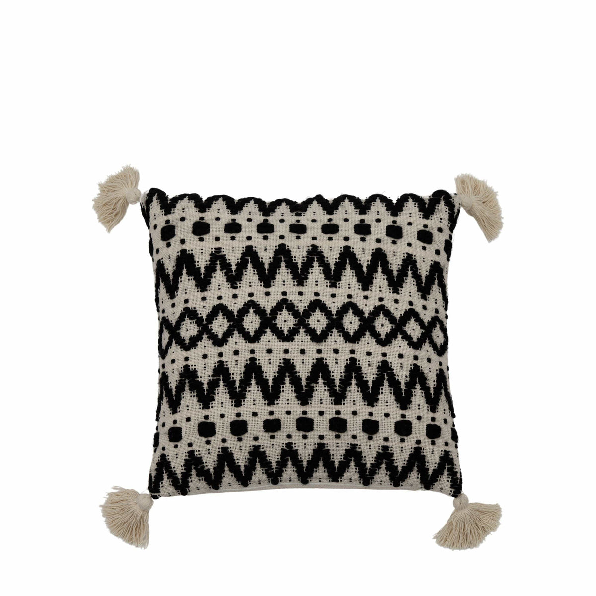 Black & Cream Tufted Cushion.