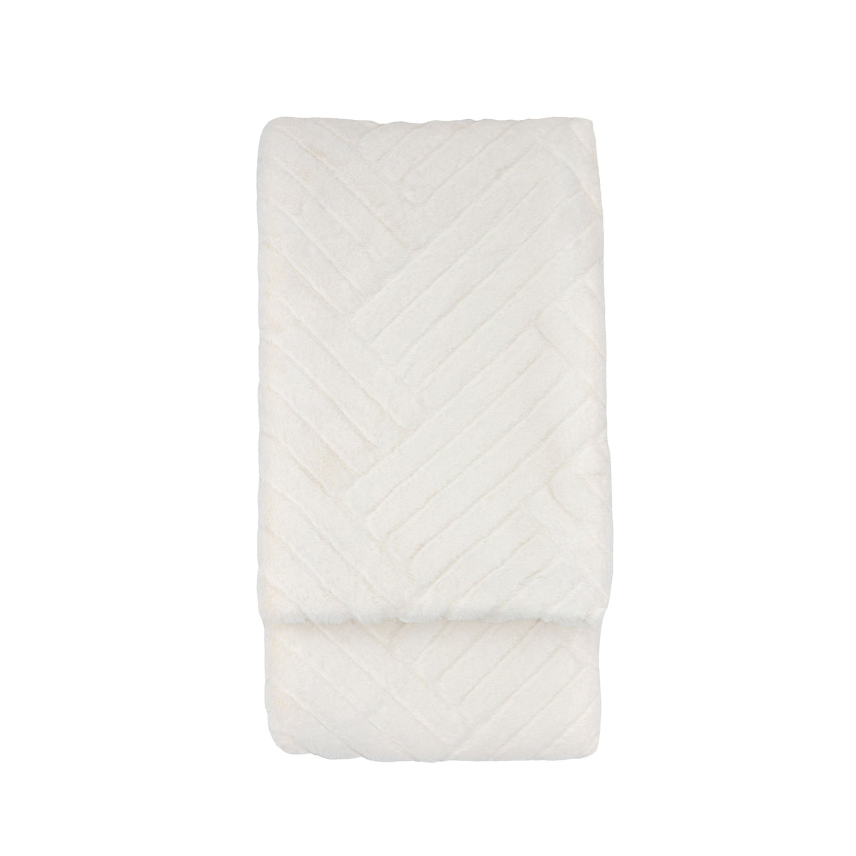 Block Rabbit Fur Throw.