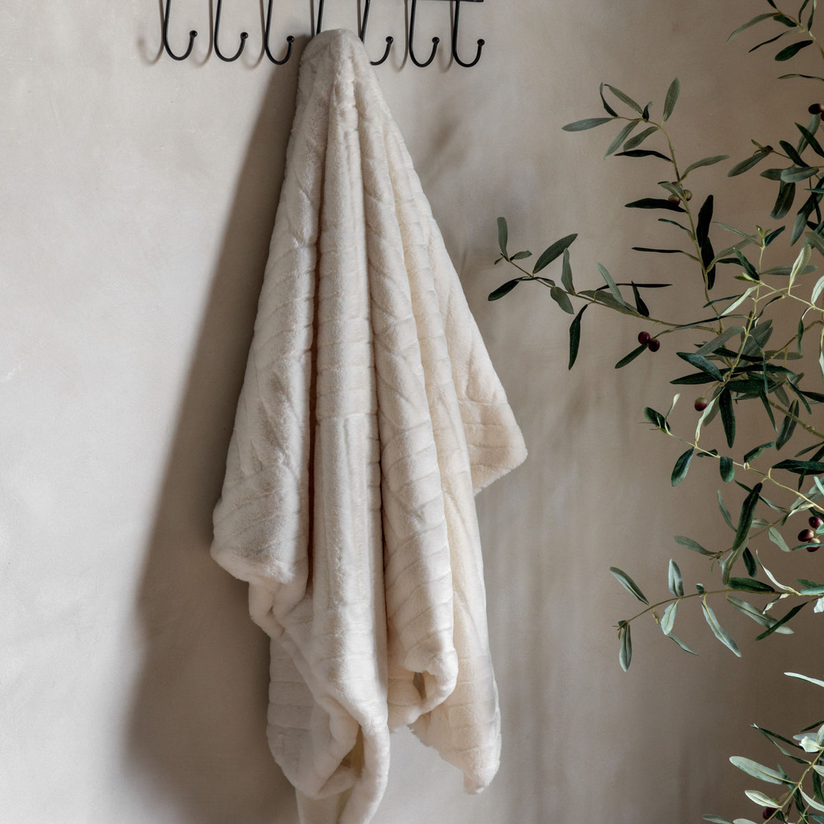 Block Rabbit Fur Throw.