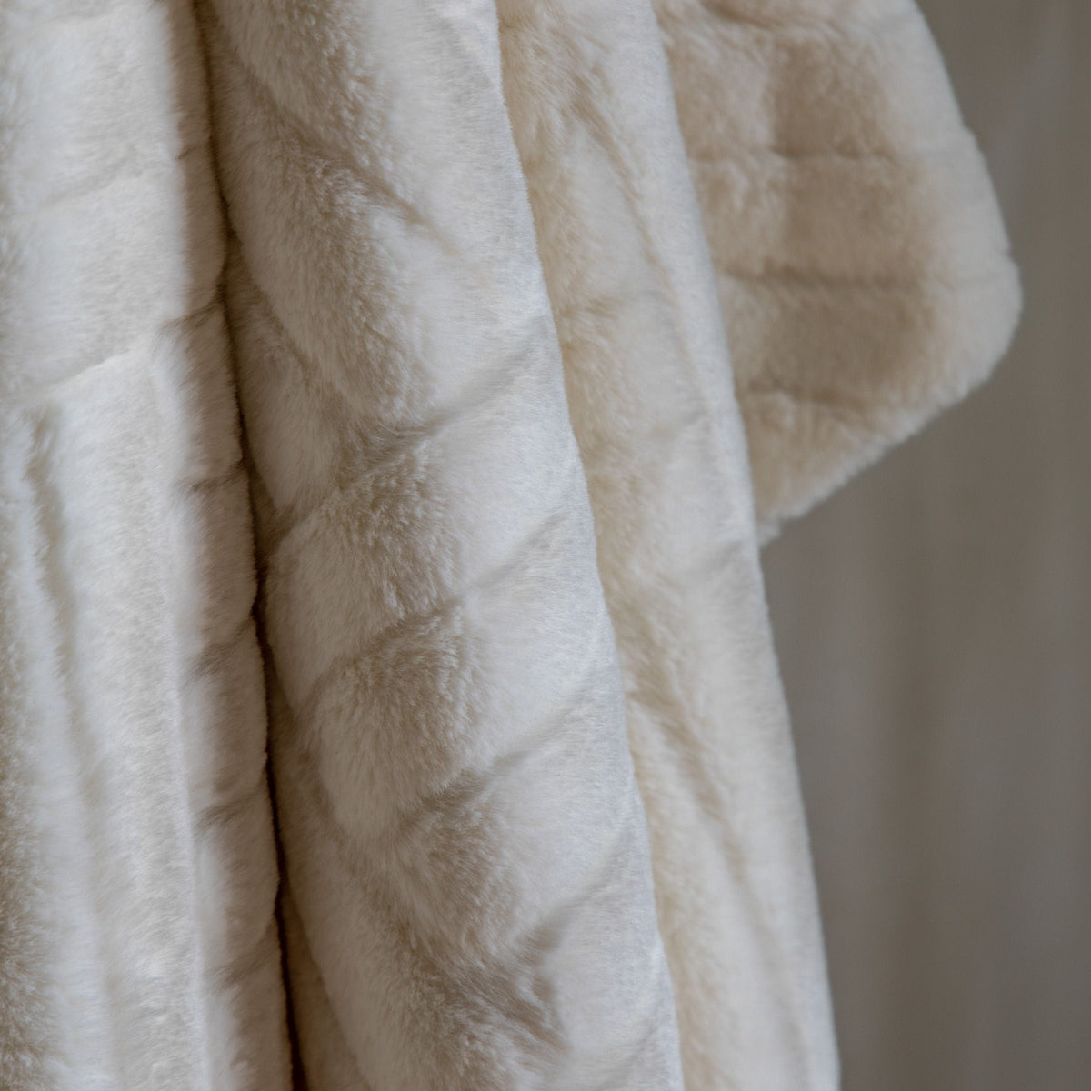 Block Rabbit Fur Throw.