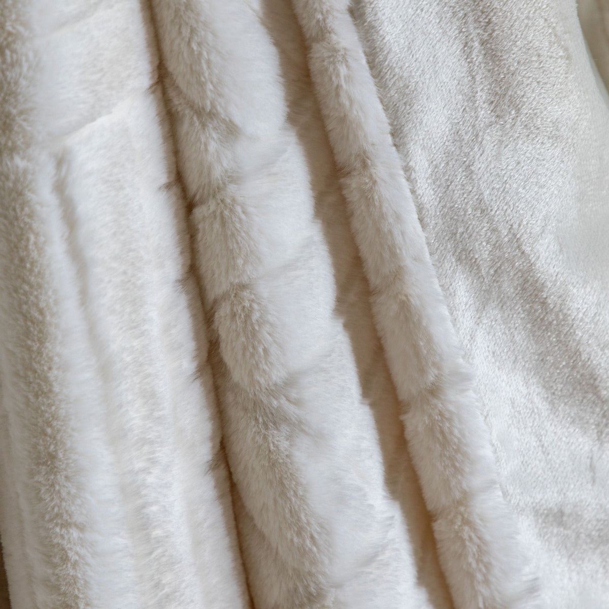 Block Rabbit Fur Throw.