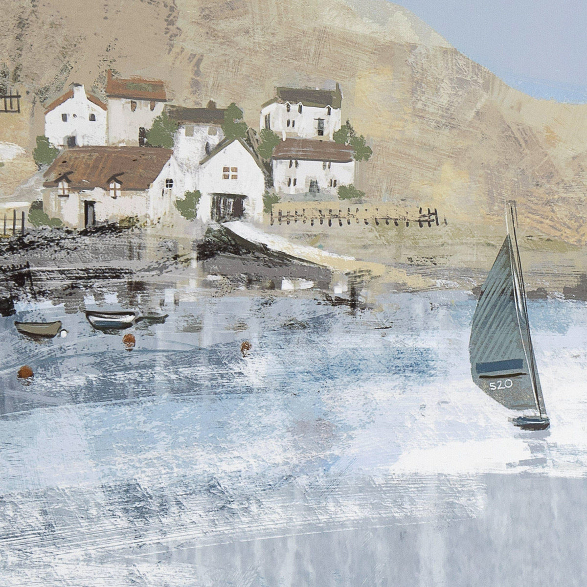 Bodhi Accessories Blue Bay View Framed Canvas House of Isabella UK