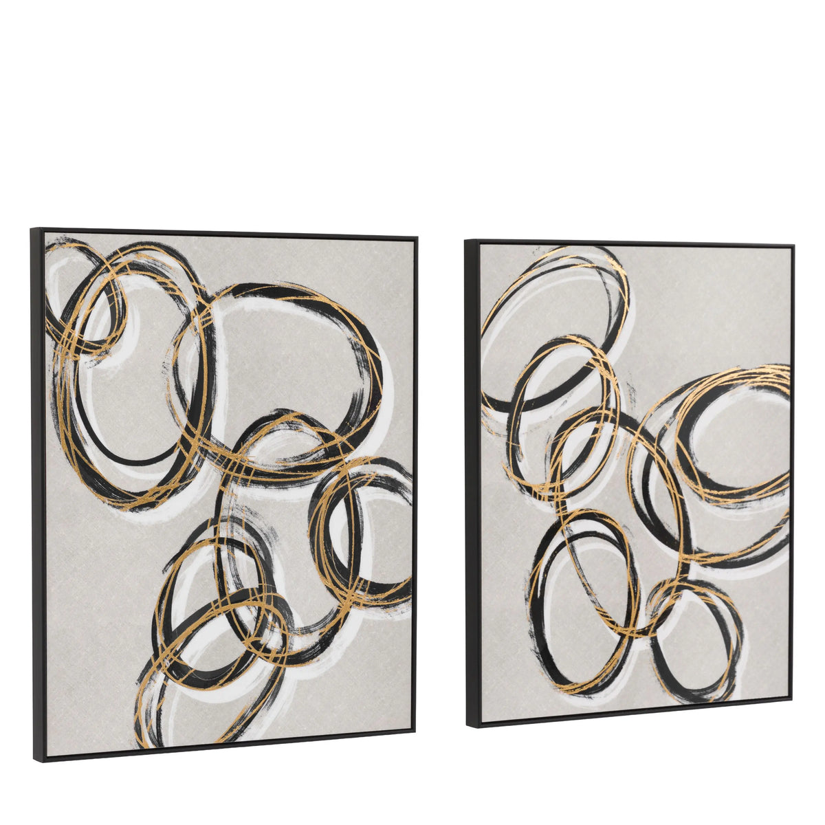 Bodhi Accessories Bold as Gold Framed Canvas Set of 2 House of Isabella UK