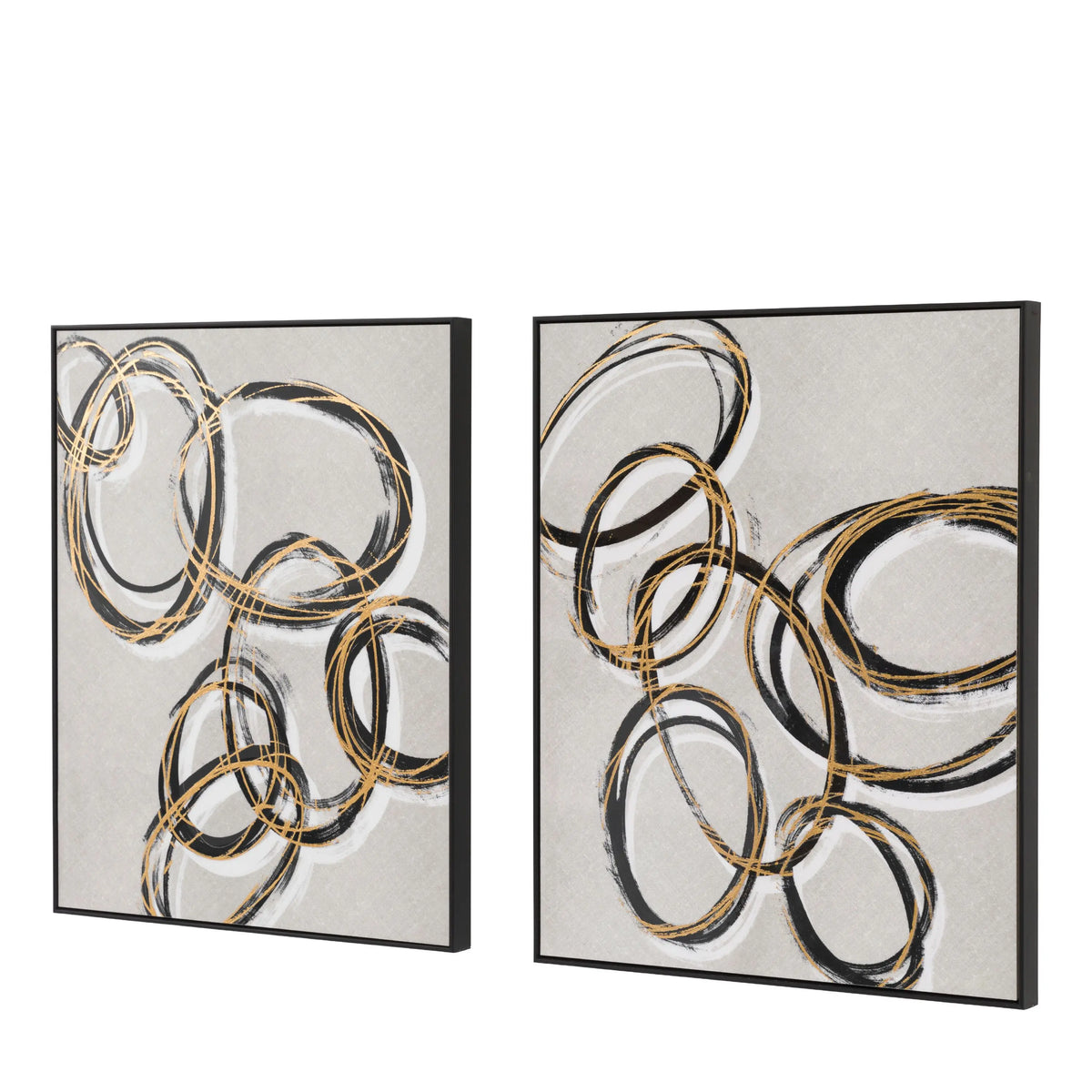 Bodhi Accessories Bold as Gold Framed Canvas Set of 2 House of Isabella UK