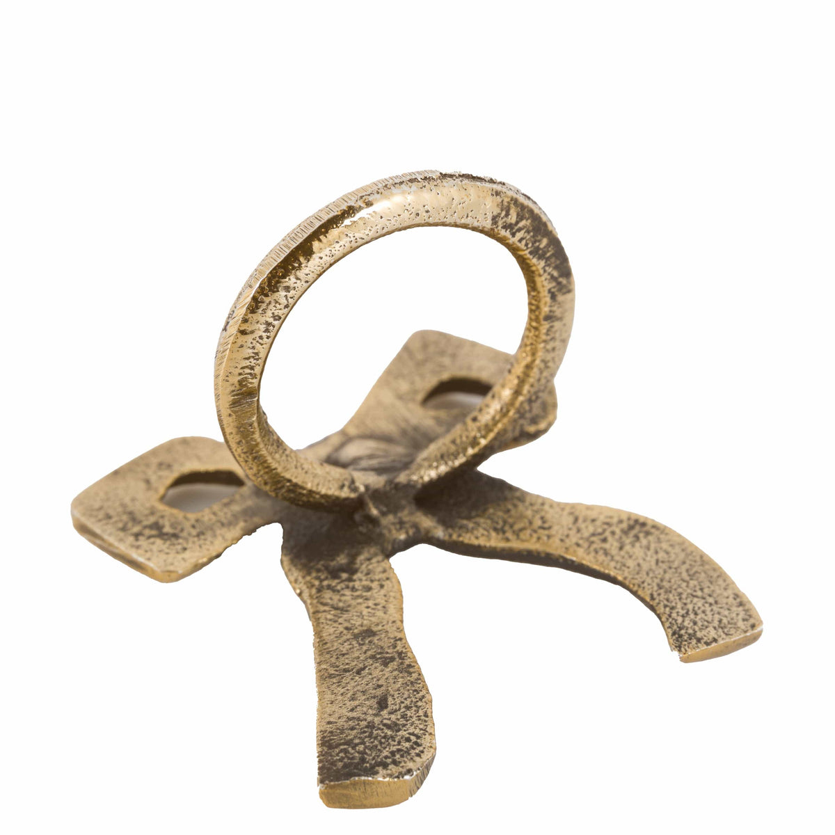 Bodhi Accessories Bow Napkin Ring Antique Gold 4pk House of Isabella UK