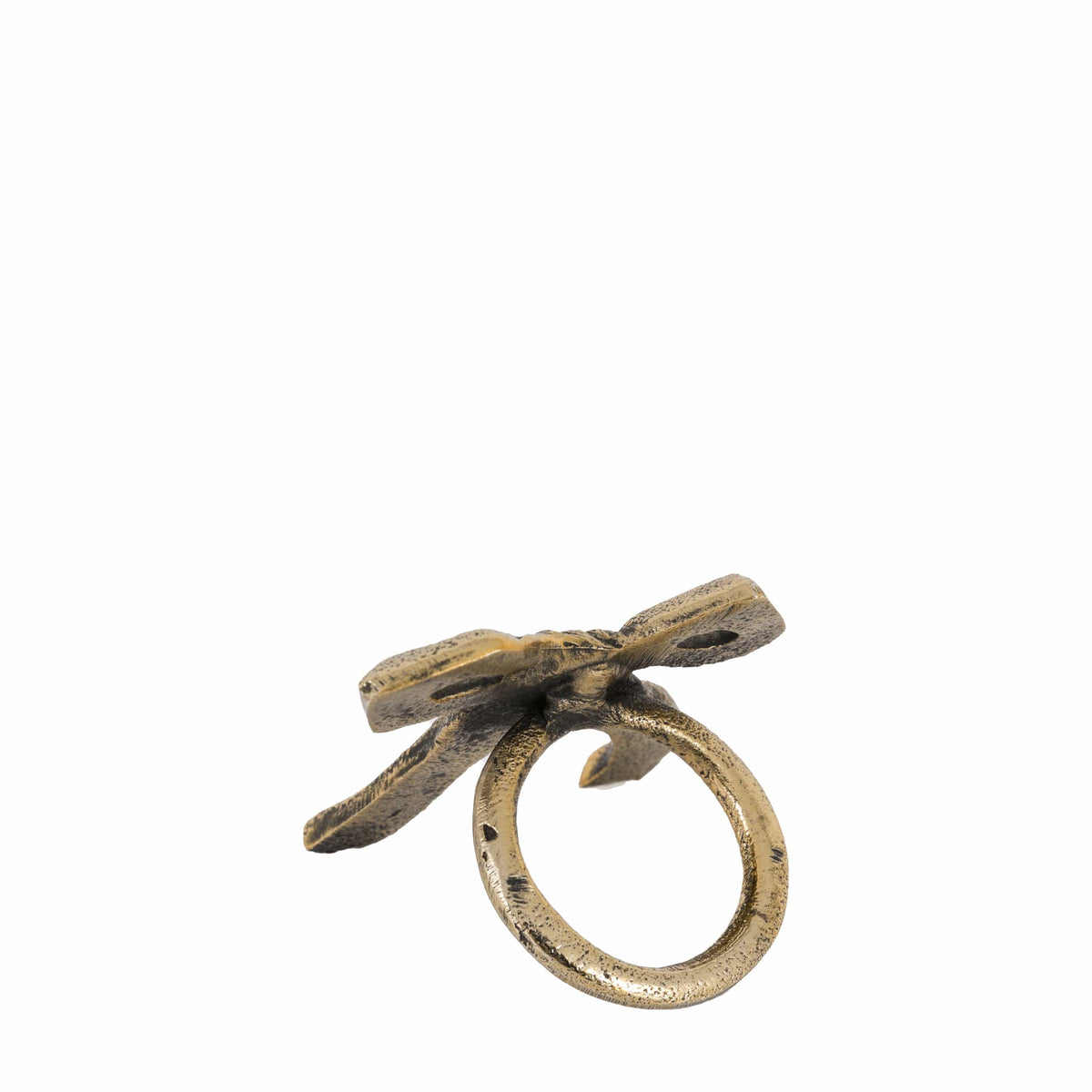 Bodhi Accessories Bow Napkin Ring Antique Gold 4pk House of Isabella UK