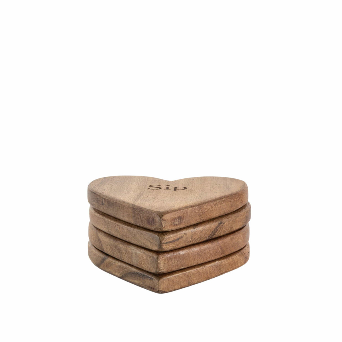 Buckland Heart Coasters Natural Set of 4.