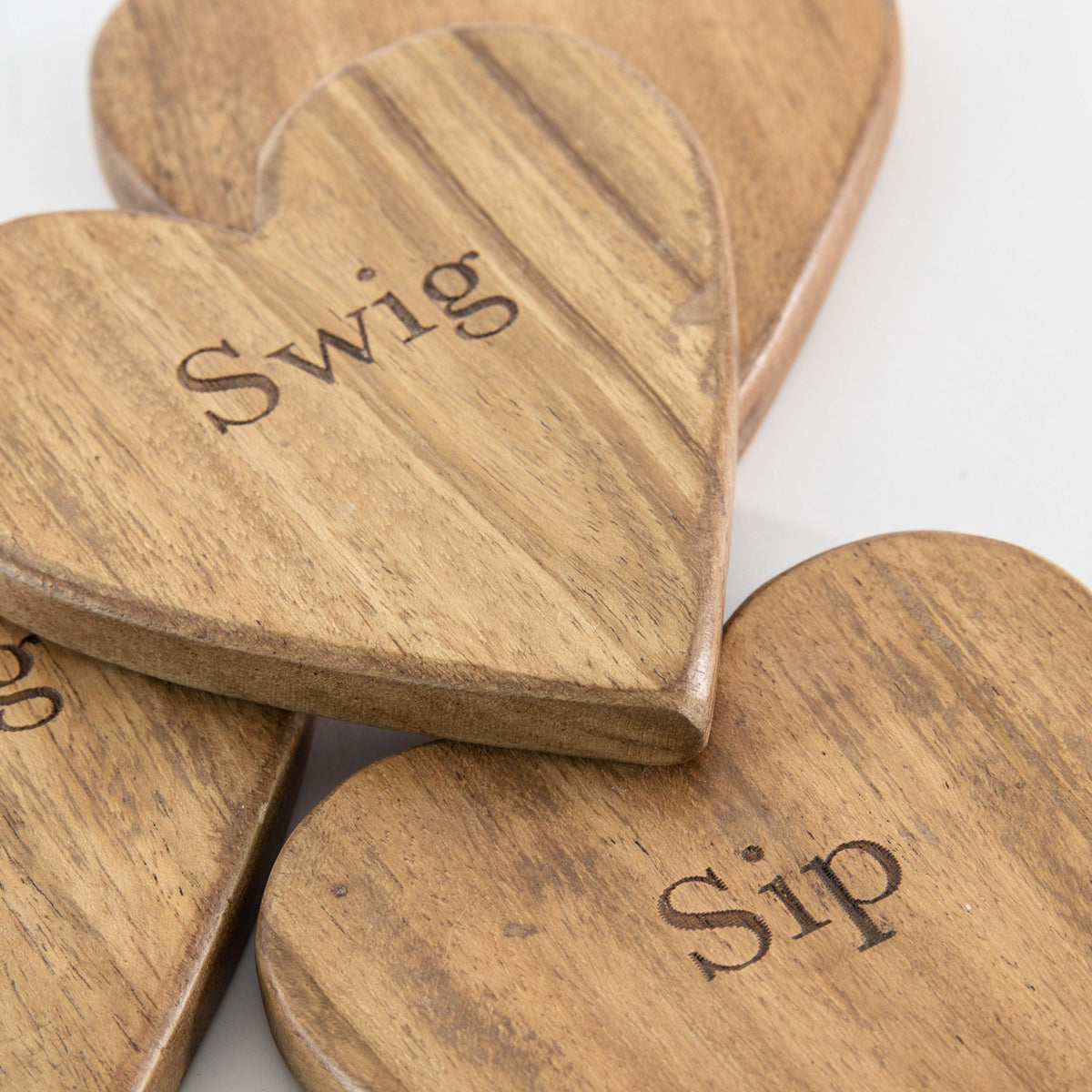 Buckland Heart Coasters Natural Set of 4.