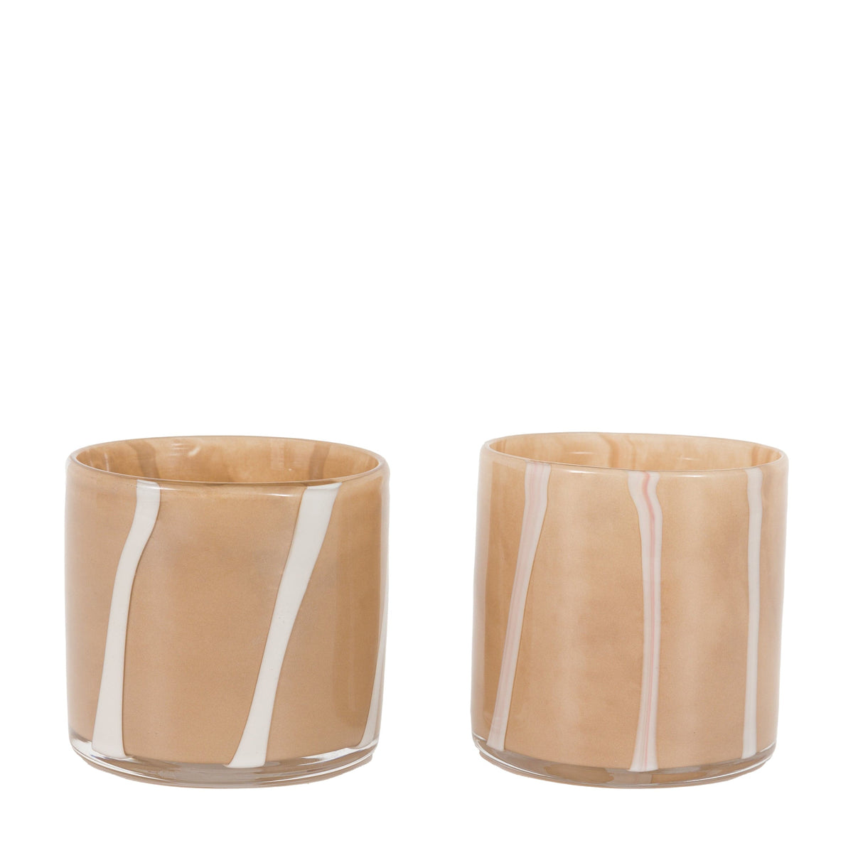 Bodhi Accessories Candy Tealight Holder Beige&Cream 2pk House of Isabella UK