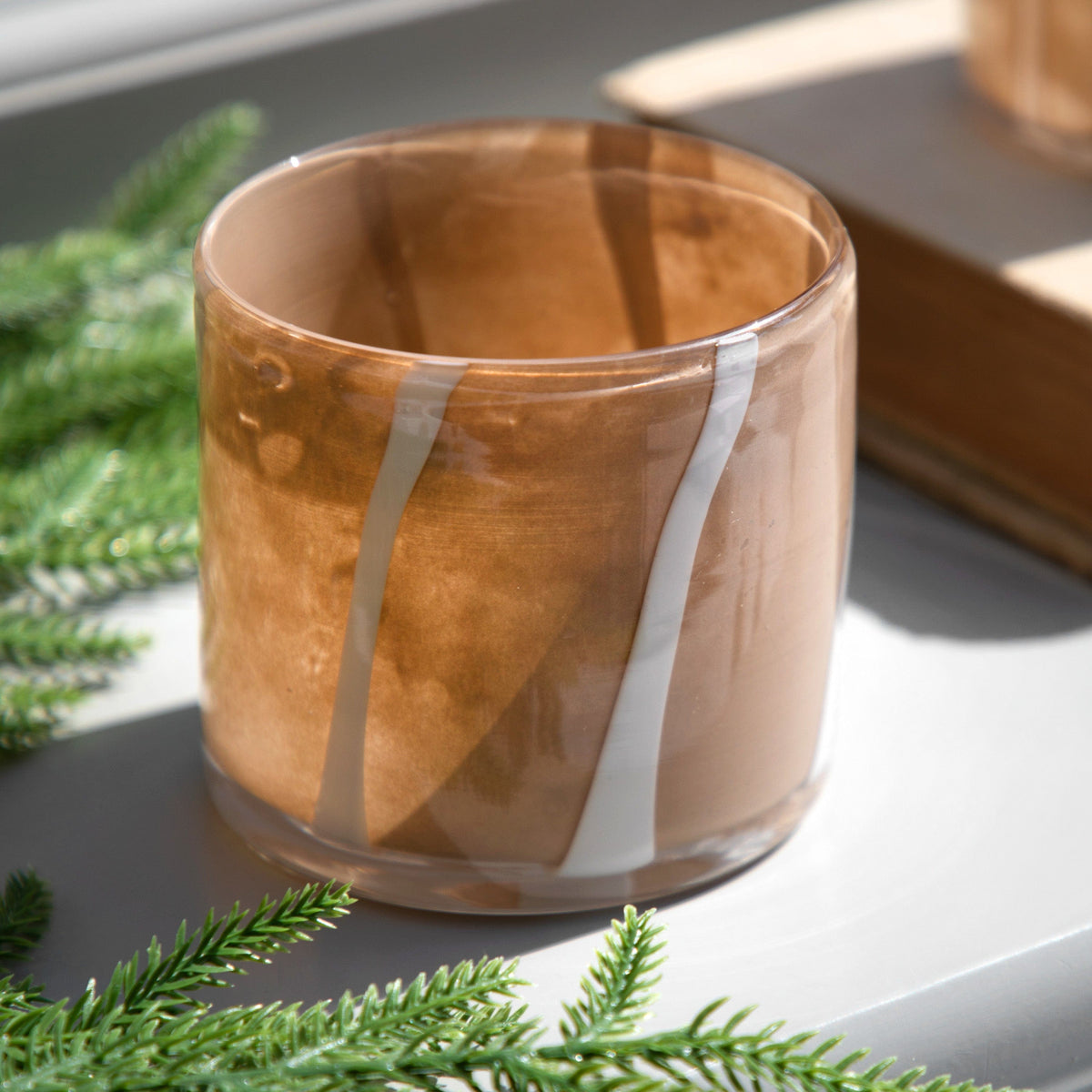 Bodhi Accessories Candy Tealight Holder Beige&Cream 2pk House of Isabella UK