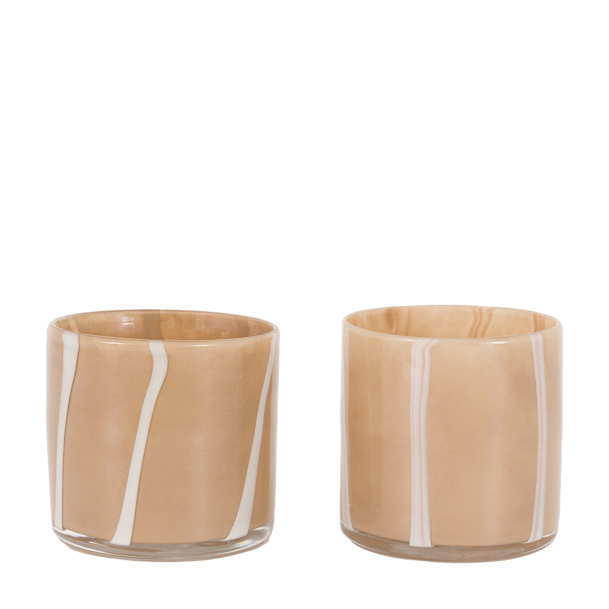 Bodhi Accessories Candy Tealight Holder Beige&Cream 2pk House of Isabella UK