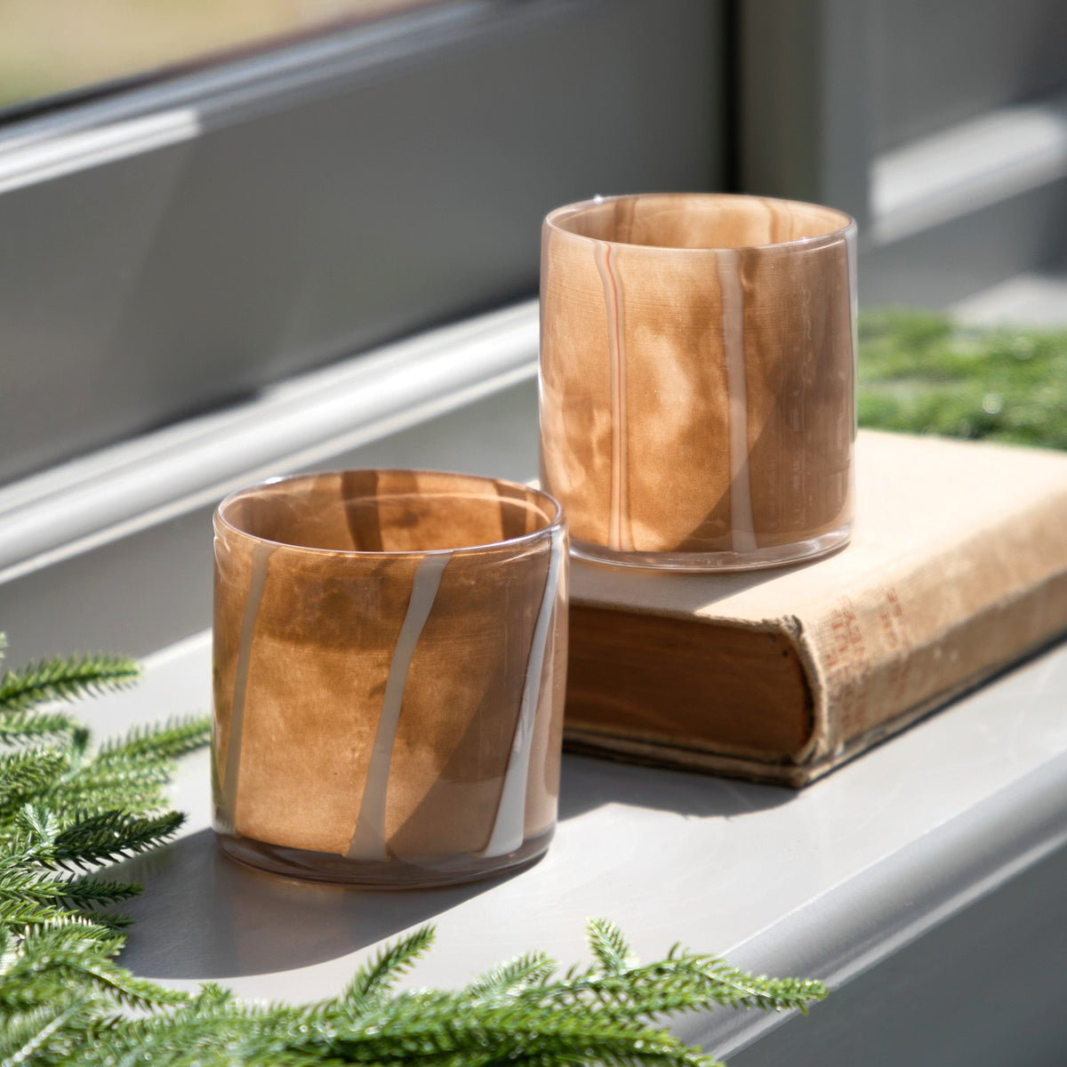 Bodhi Accessories Candy Tealight Holder Beige&Cream 2pk House of Isabella UK