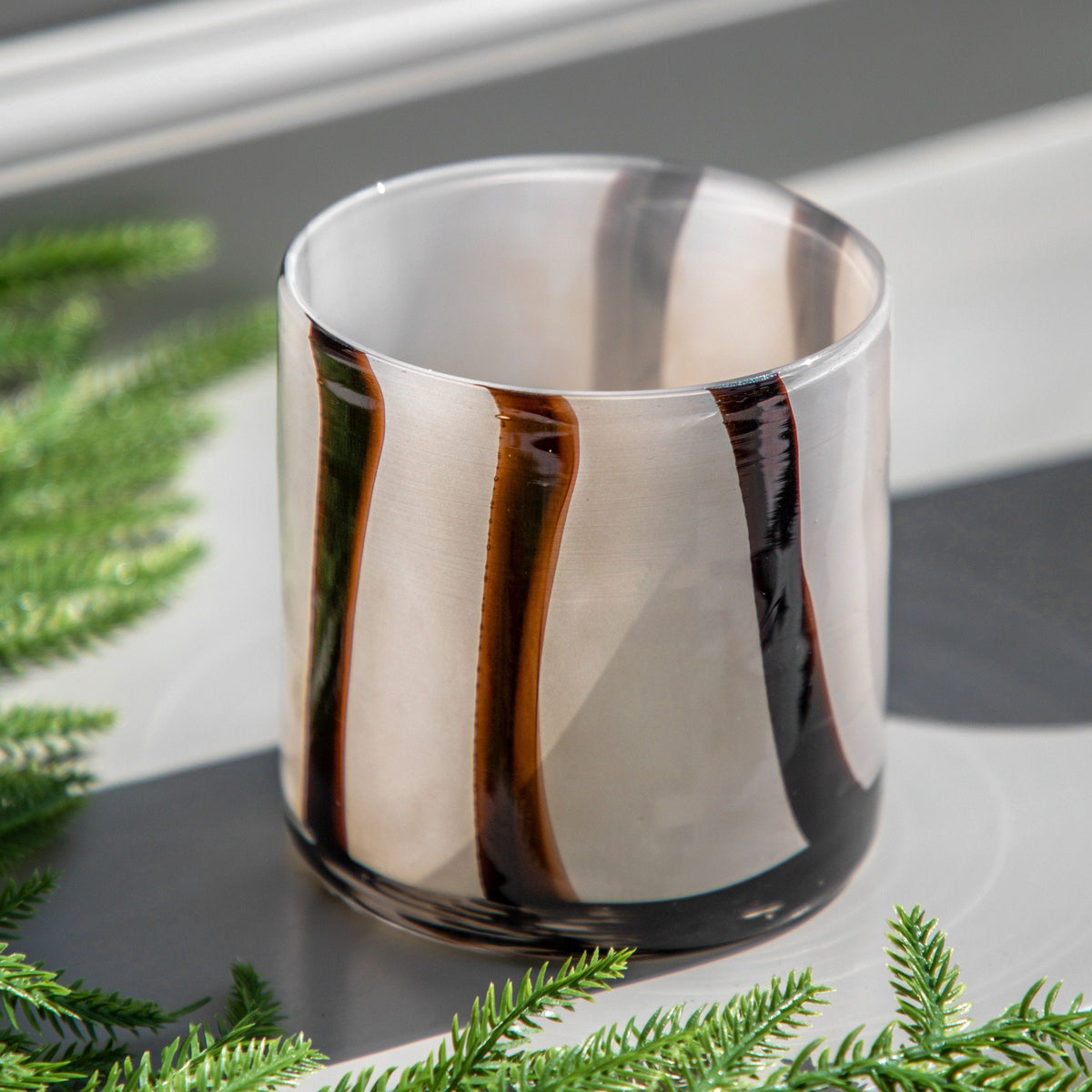 Bodhi Accessories Candy Tealight Holder White&Grey 2pk House of Isabella UK