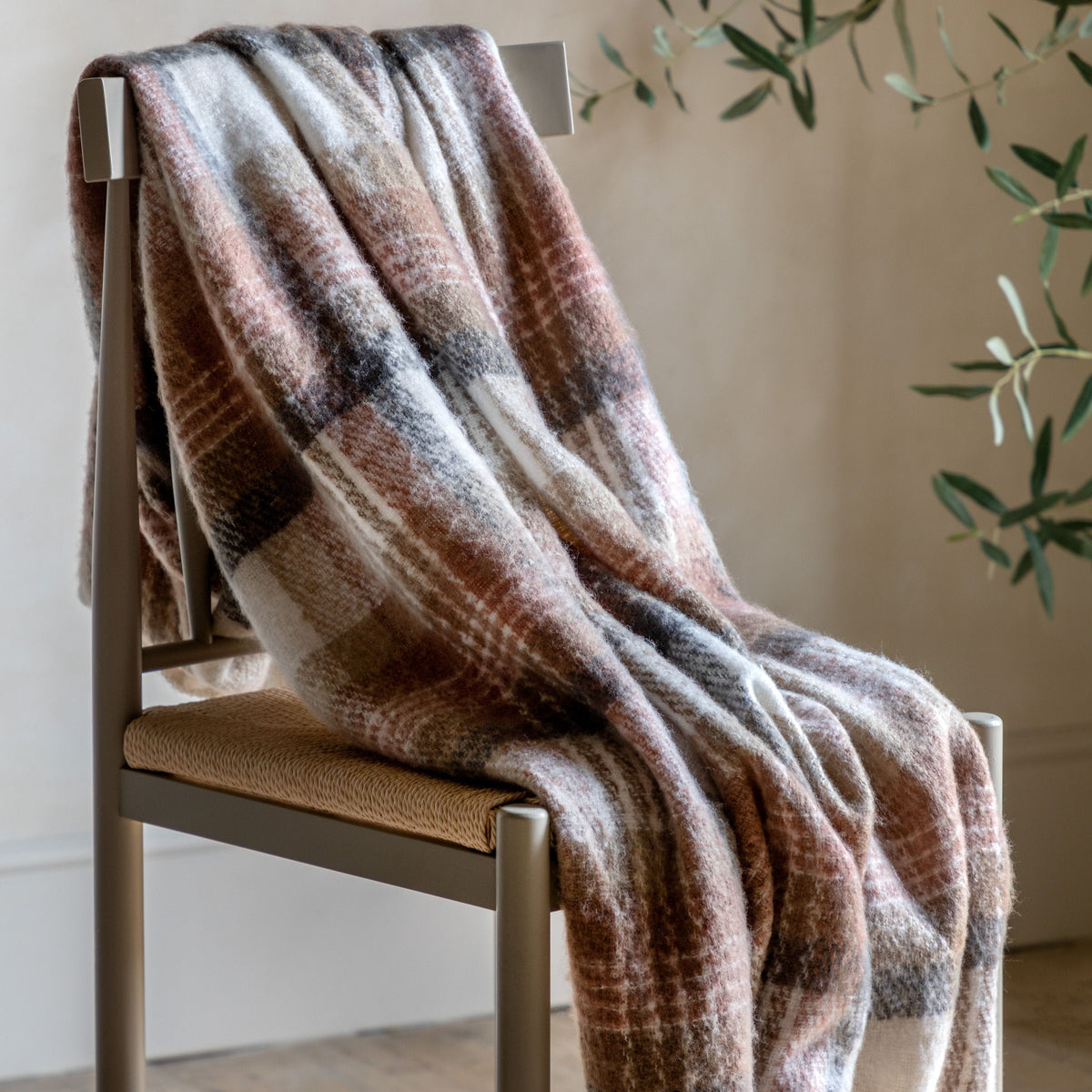 Check Faux Mohair Throw.