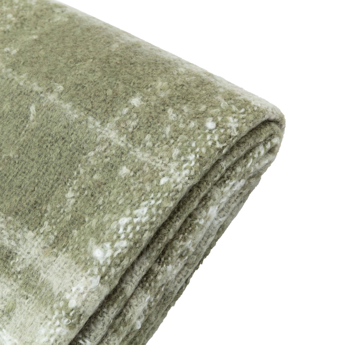 Check Faux Mohair Throw Olive.