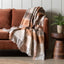 Bodhi Accessories Check Faux Mohair Throw Rust House of Isabella UK