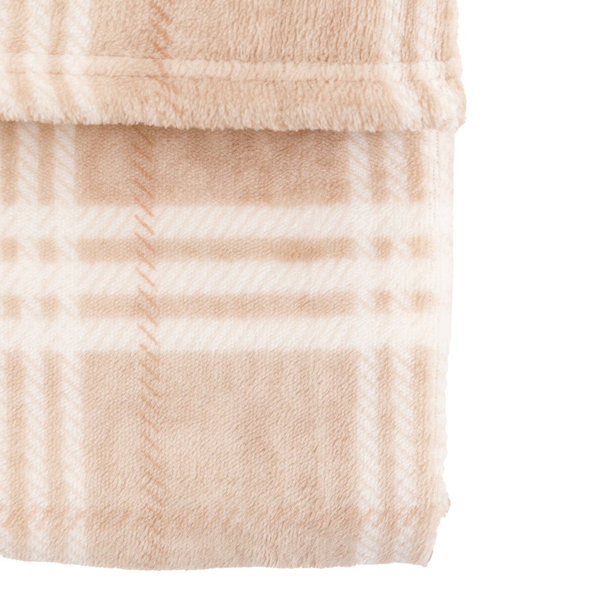 Bodhi Accessories Checkmate Rolled Fleece Almond House of Isabella UK