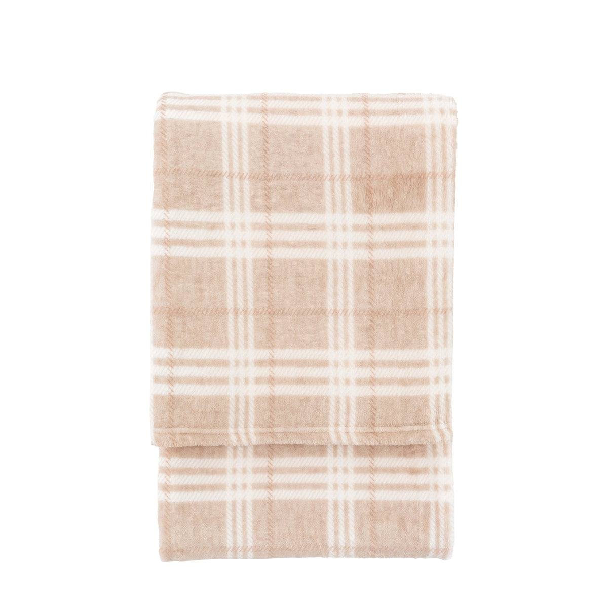 Bodhi Accessories Checkmate Rolled Fleece Almond House of Isabella UK