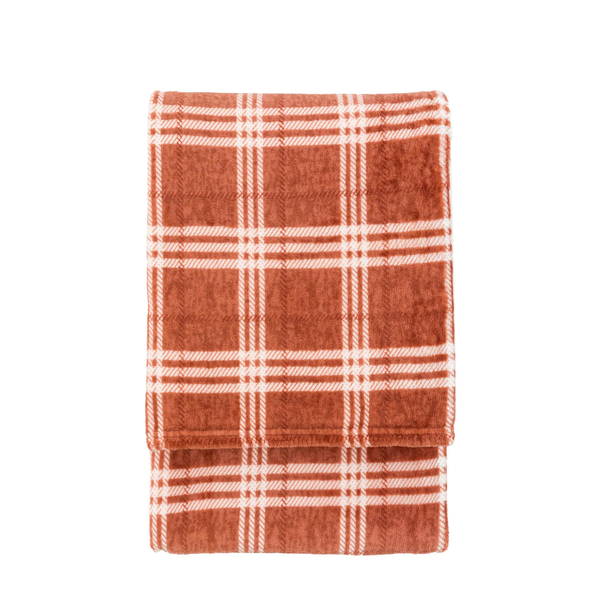 Bodhi Accessories Checkmate Rolled Fleece Nutmeg House of Isabella UK