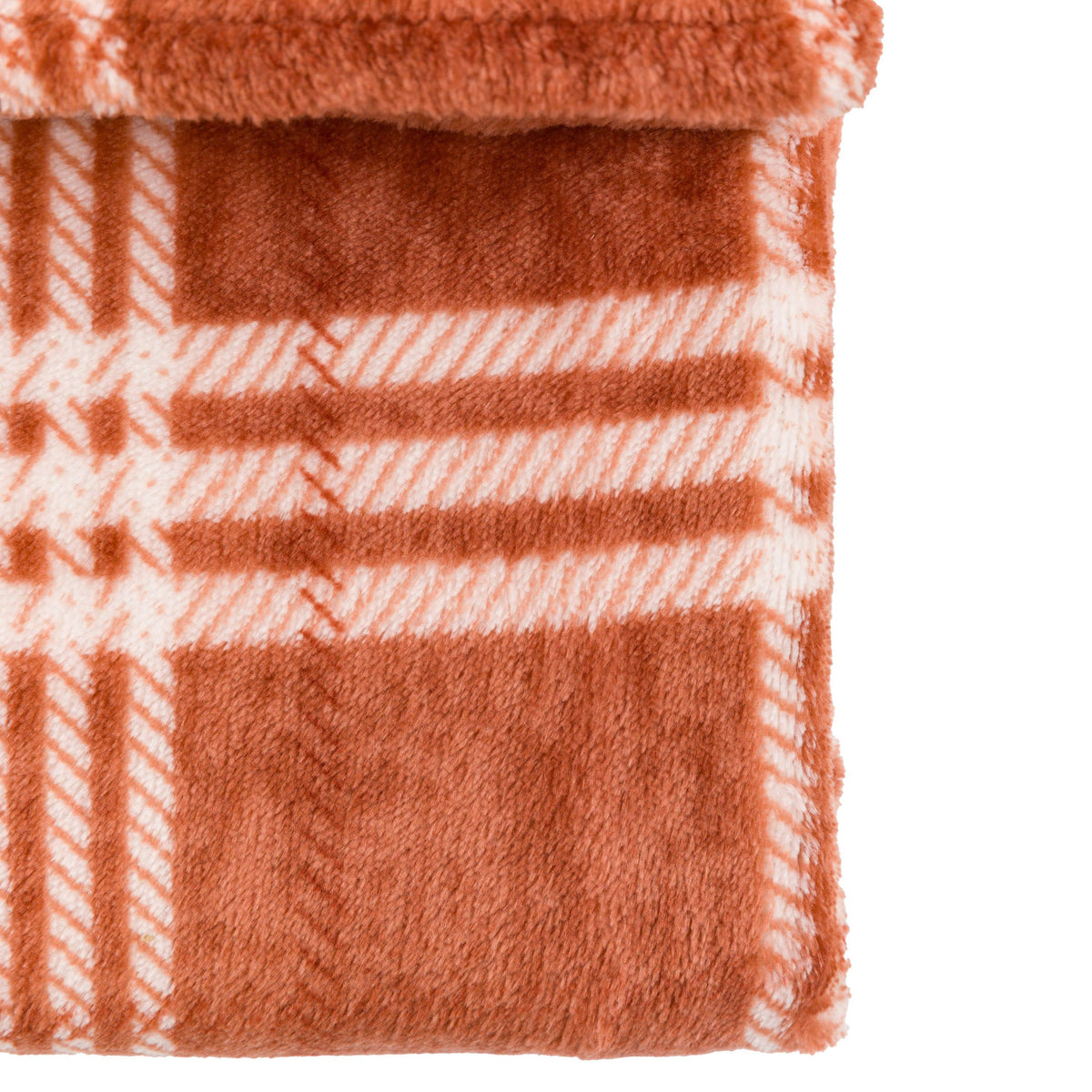 Bodhi Accessories Checkmate Rolled Fleece Nutmeg House of Isabella UK