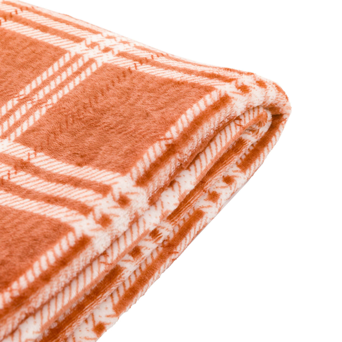 Bodhi Accessories Checkmate Rolled Fleece Nutmeg House of Isabella UK