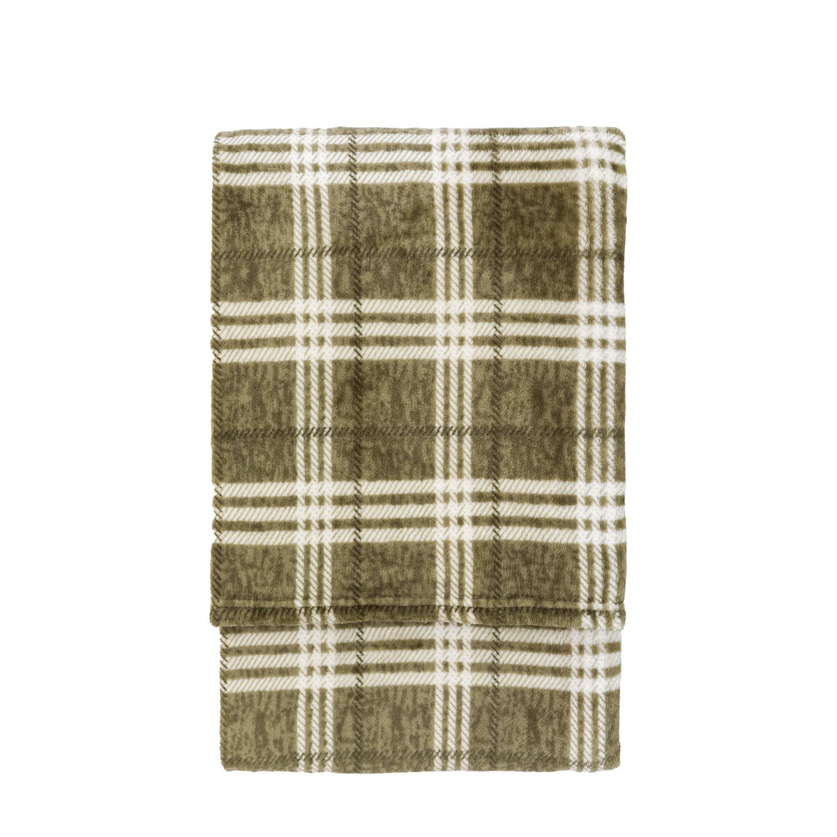 Bodhi Accessories Checkmate Rolled Fleece Olive House of Isabella UK