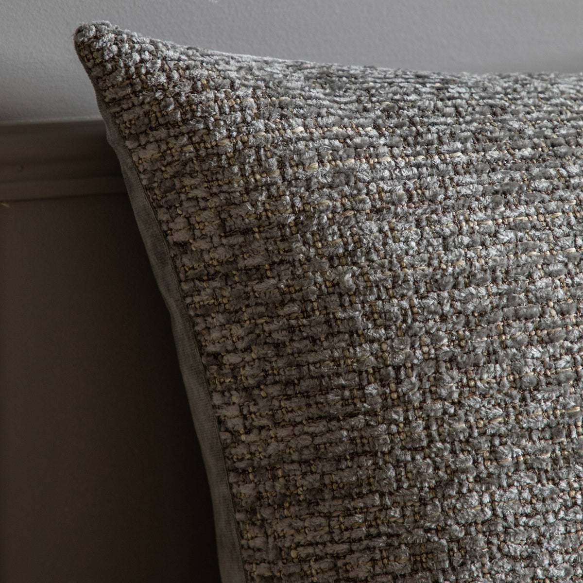 Bodhi Accessories Chenille Cushion Grey House of Isabella UK