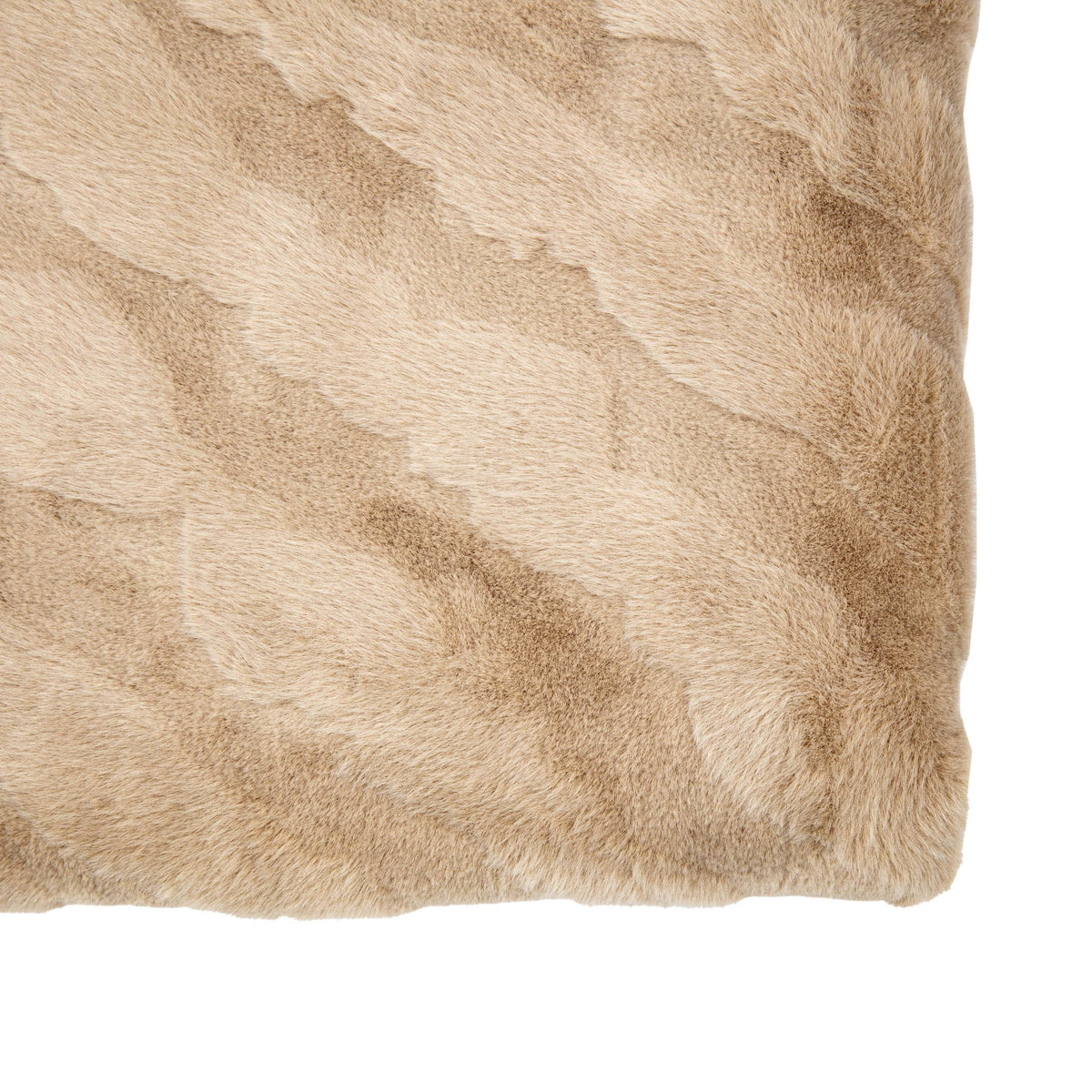 Chevron Rabbit Fur Throw Mink.