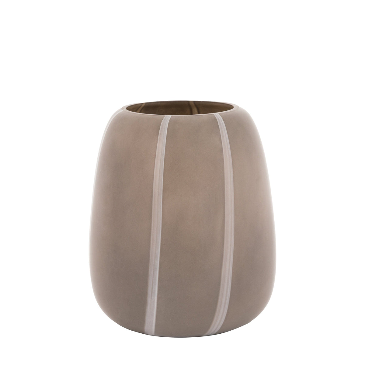 Bodhi Accessories Claro Stripe Glass Vase Taupe Large House of Isabella UK