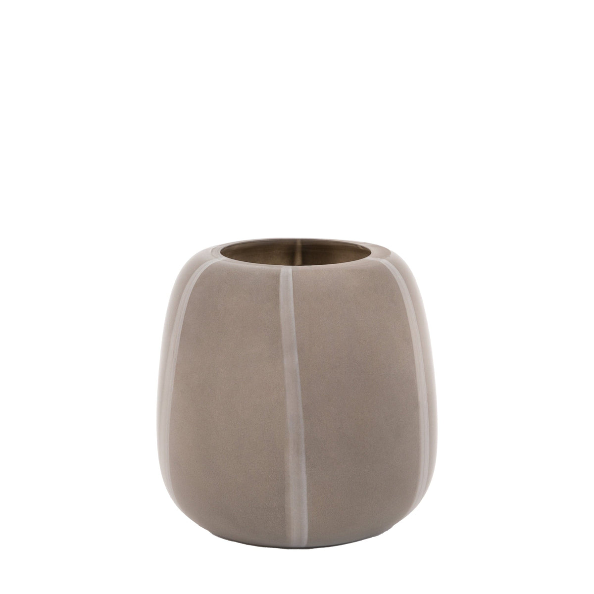 Bodhi Accessories Claro Stripe Glass Vase Taupe Small House of Isabella UK