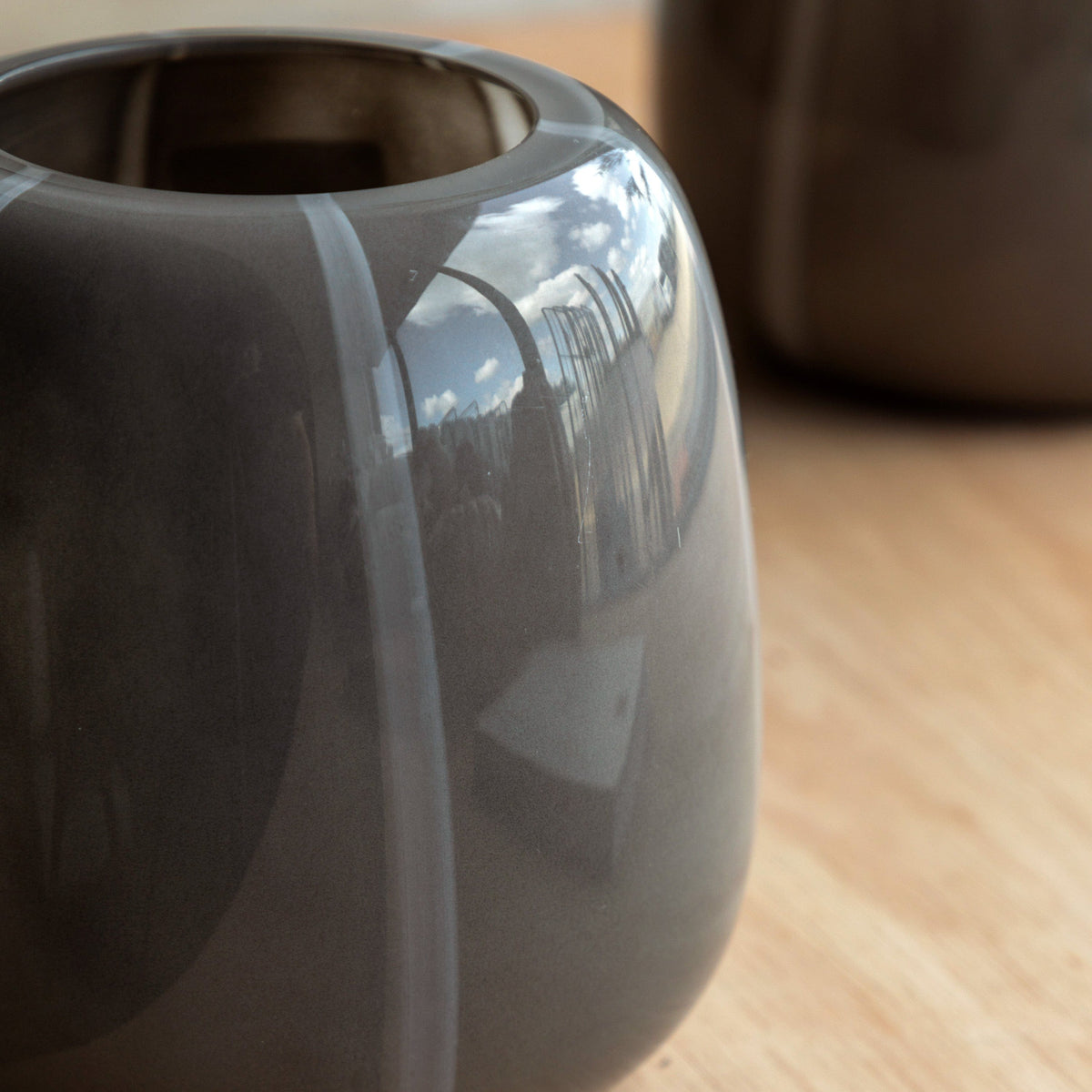 Bodhi Accessories Claro Stripe Glass Vase Taupe Small House of Isabella UK